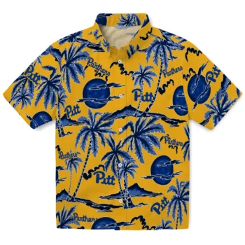 pittsburgh panthers palm sunset hawaiian shirts best selling