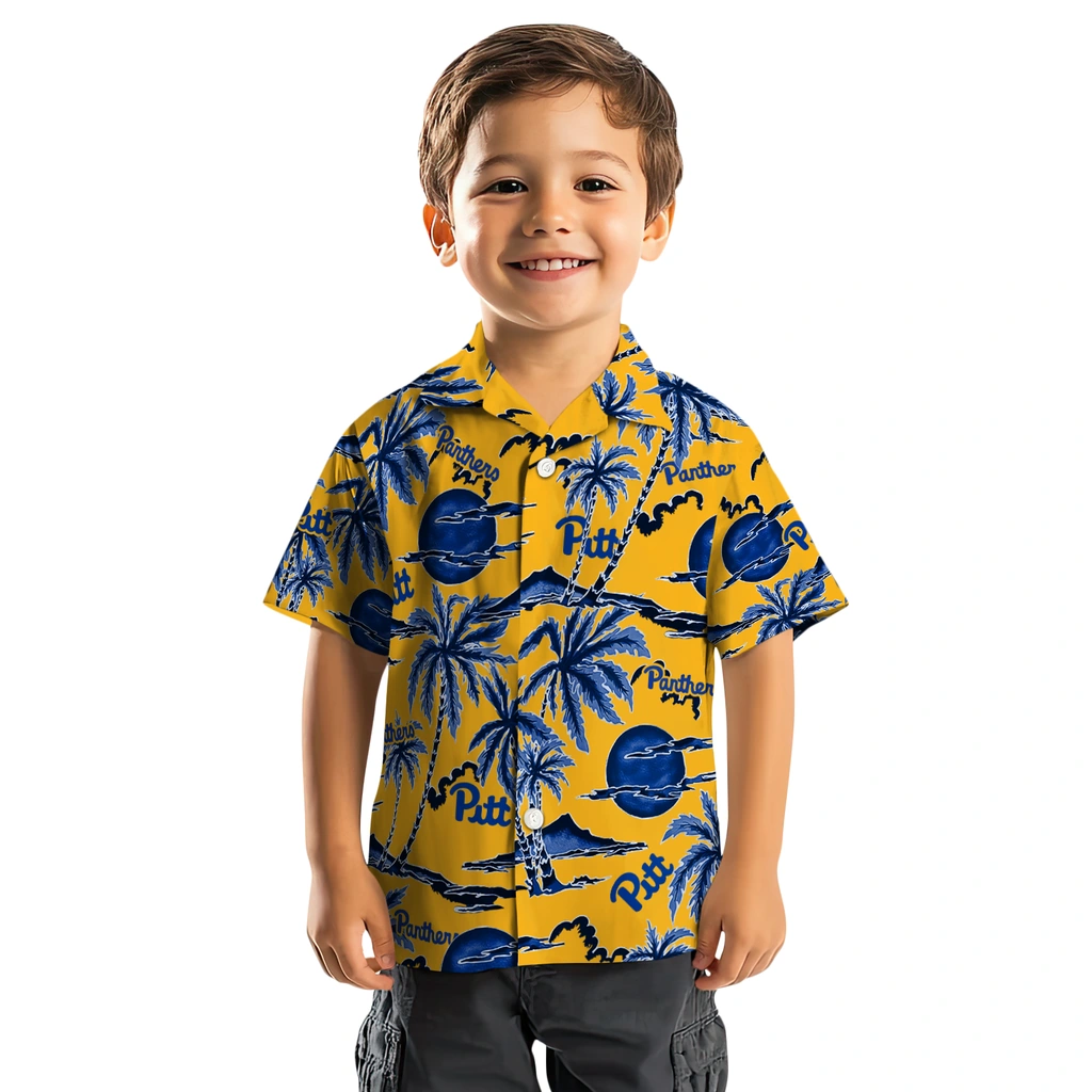 Pittsburgh Panthers Hawaiian Shirt - Palm Sunset pittsburgh panthers palm sunset hawaiian shirts top rated