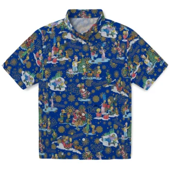 pittsburgh panthers simpsons christmas royal blue hawaiian shirts best selling