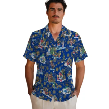 pittsburgh panthers simpsons christmas royal blue hawaiian shirts fashion forward