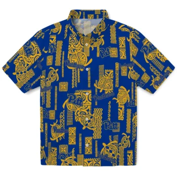 pittsburgh panthers turtle lines royal blue hawaiian shirts best selling