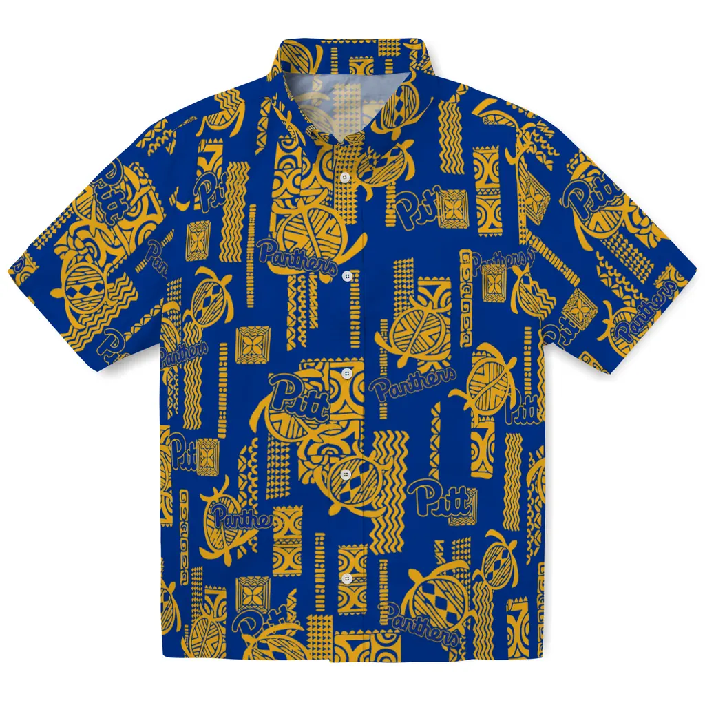 Pittsburgh Panthers Hawaiian Shirt - Turtle Lines pittsburgh panthers turtle lines royal blue hawaiian shirts best selling