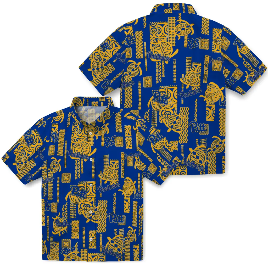 Pittsburgh Panthers Hawaiian Shirt - Turtle Lines pittsburgh panthers turtle lines royal blue hawaiian shirts high quality