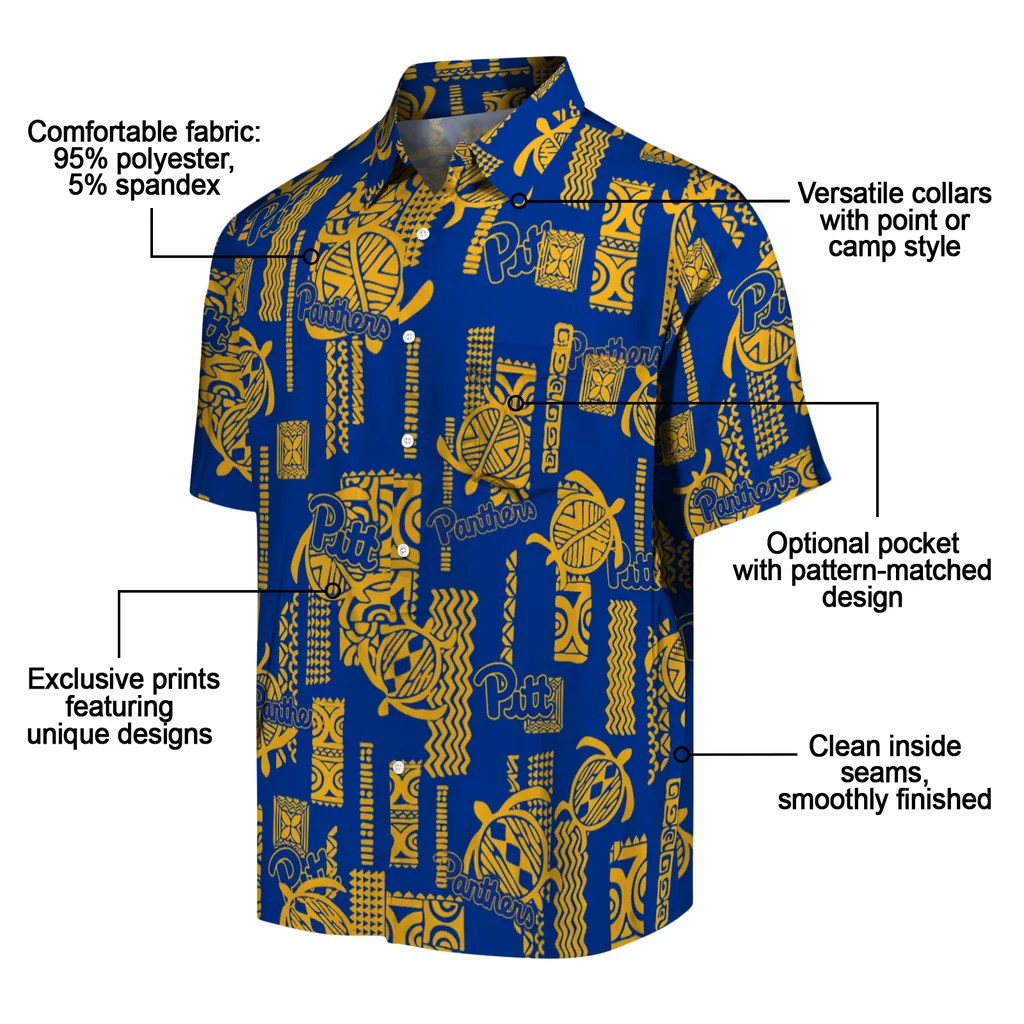 Pittsburgh Panthers Hawaiian Shirt - Turtle Lines pittsburgh panthers turtle lines royal blue hawaiian shirts new arrival