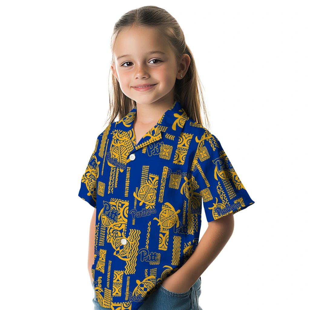 Pittsburgh Panthers Hawaiian Shirt - Turtle Lines pittsburgh panthers turtle lines royal blue hawaiian shirts premium grade