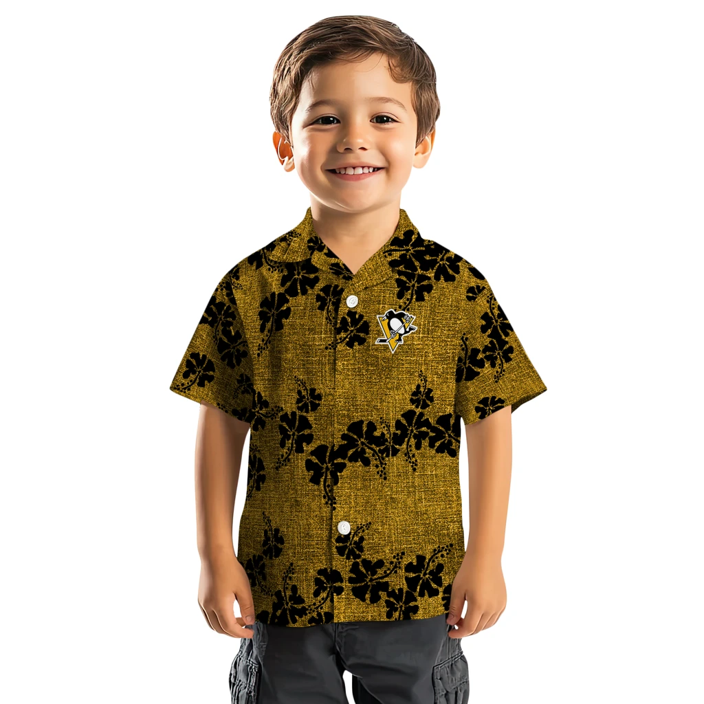 Pittsburgh Penguins Hawaiian Shirt - 50th State Flower pittsburgh penguins hibiscus petals yellow hawaiian shirts top rated