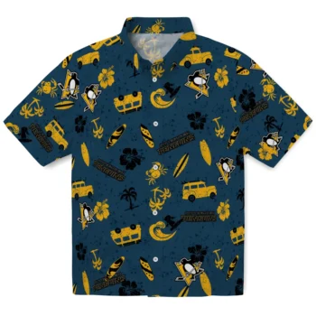 pittsburgh penguins beach vibe navy hawaiian shirts best selling