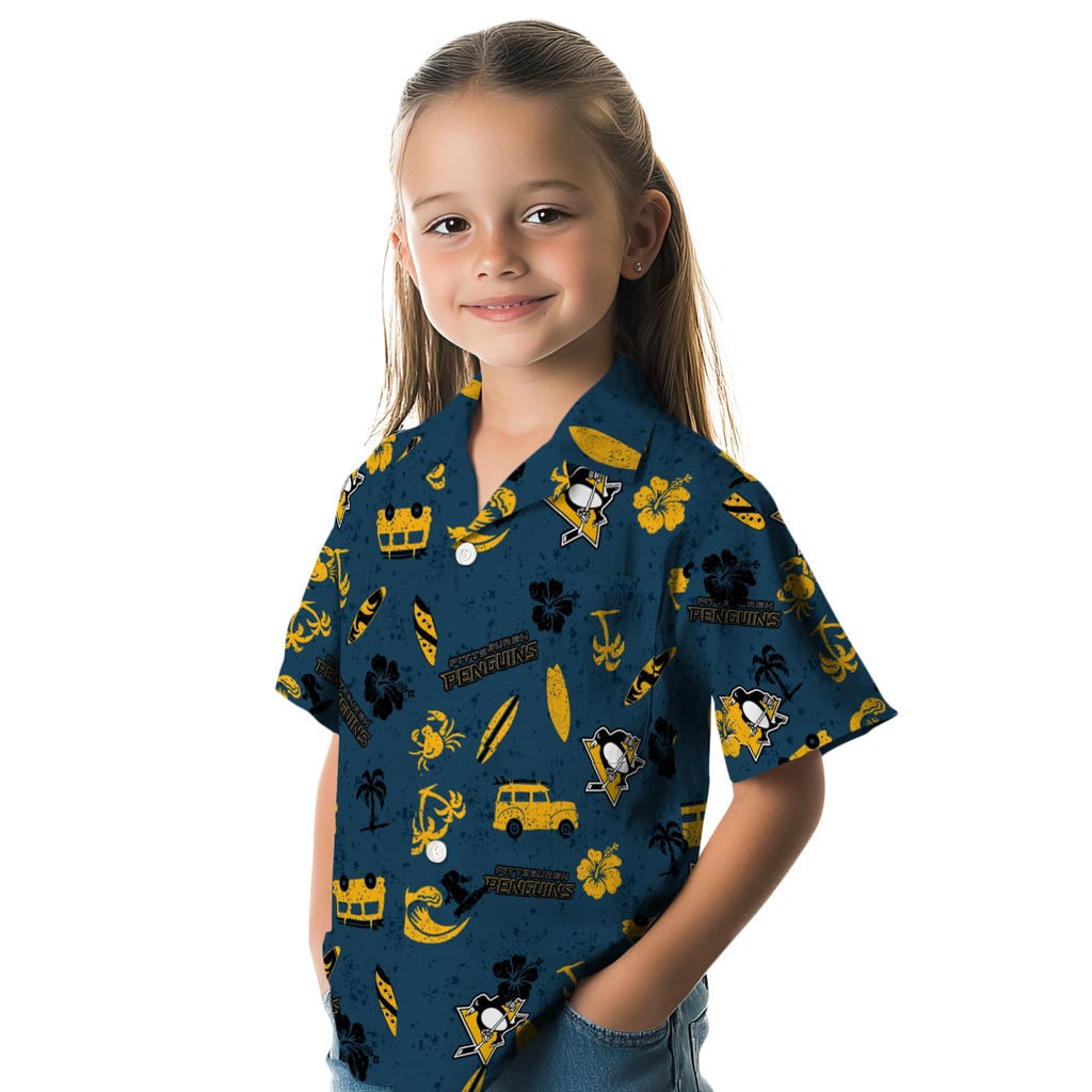 Pittsburgh Penguins Hawaiian Shirt - Beach Vibe pittsburgh penguins beach vibe navy hawaiian shirts premium grade