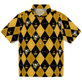 pittsburgh penguins balloon plaid yellow hawaiian shirts best selling