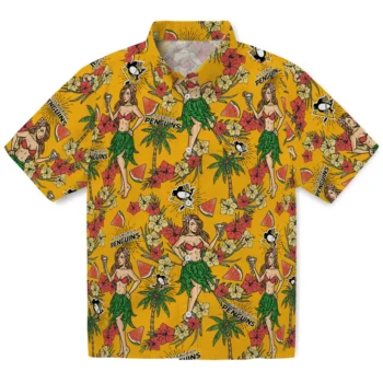 pittsburgh penguins hawaiian girls design yellow hawaiian shirts best selling