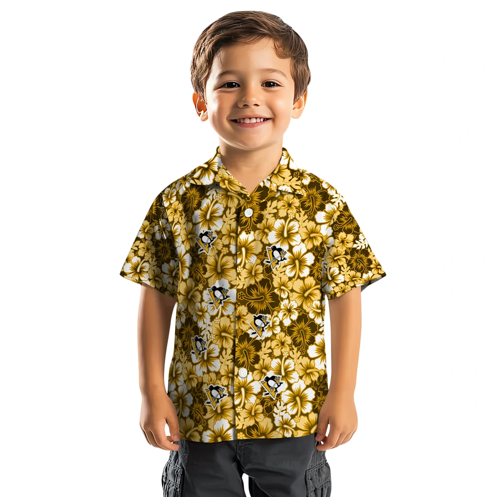 Pittsburgh Penguins Hawaiian Shirt - Hibiscus Blooms pittsburgh penguins hibiscus blooms yellow hawaiian shirts top rated