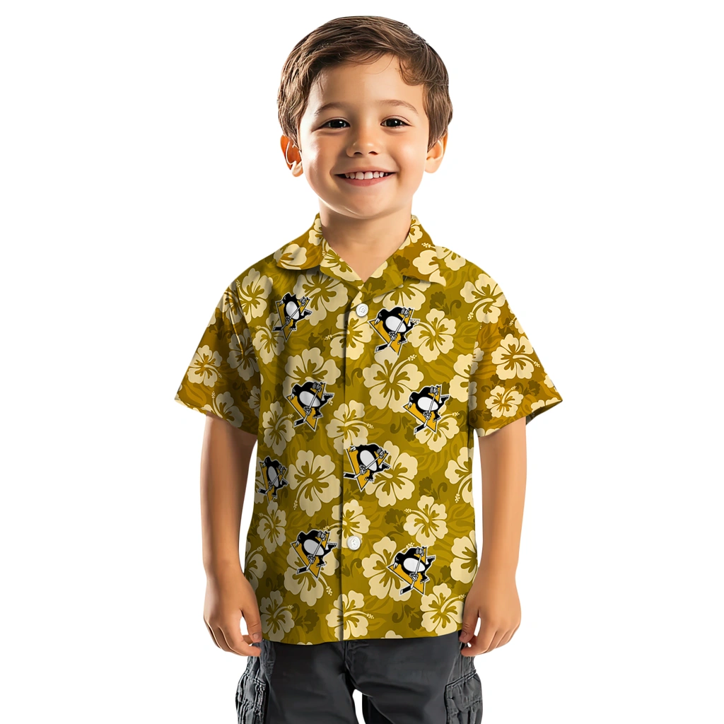Pittsburgh Penguins Hawaiian Shirt - Hibiscus Cluster pittsburgh penguins hibiscus cluster yellow hawaiian shirts top rated