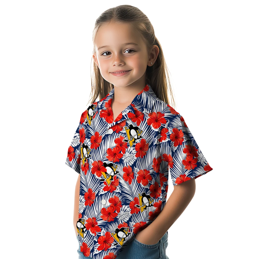 Pittsburgh Penguins Hawaiian Shirt - Hibiscus Fiesta pittsburgh penguins hibiscus fiesta red royal blue hawaiian shirts premium grade