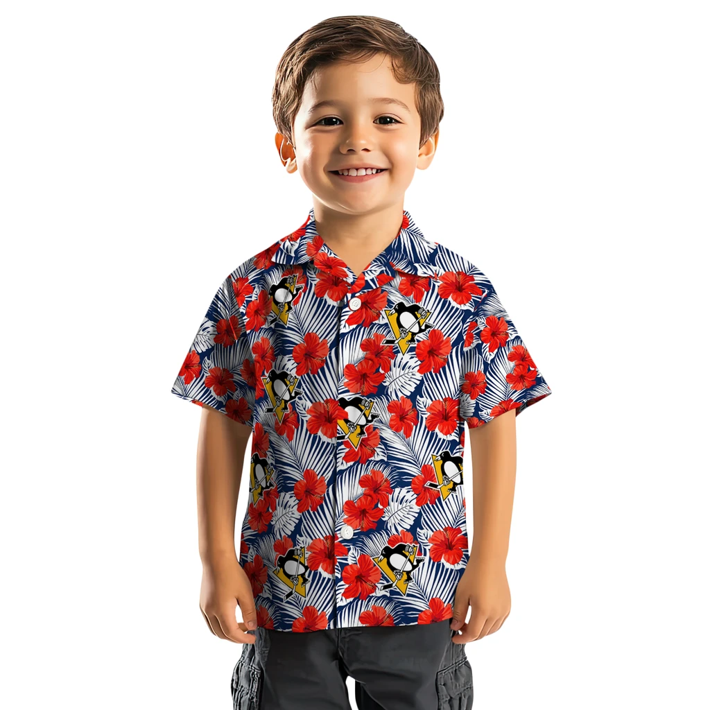 Pittsburgh Penguins Hawaiian Shirt - Hibiscus Fiesta pittsburgh penguins hibiscus fiesta red royal blue hawaiian shirts top rated