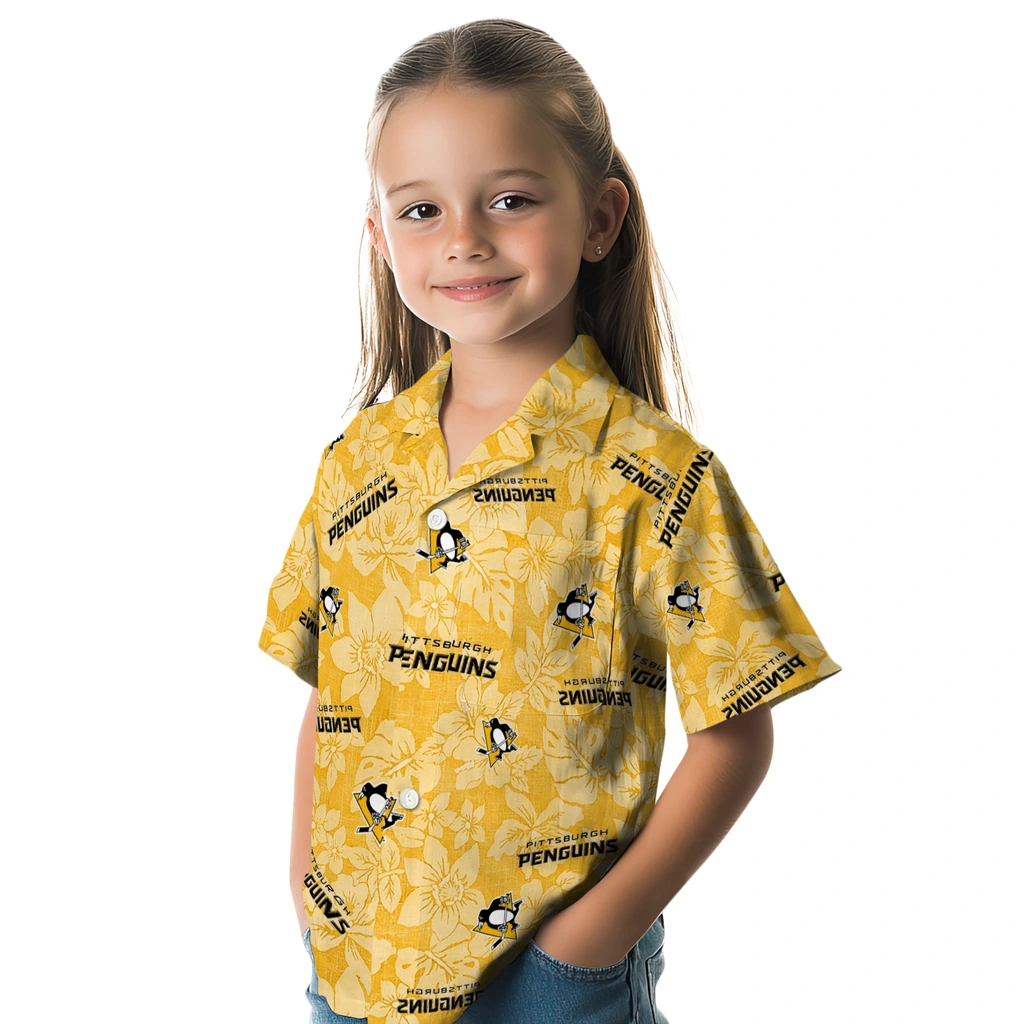 Pittsburgh Penguins Hawaiian Shirt - Hibiscus Oasis pittsburgh penguins hibiscus oasis yellow hawaiian shirts premium grade