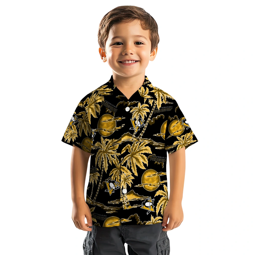 Pittsburgh Penguins Hawaiian Shirt - Palm Sunset pittsburgh penguins palm sunset hawaiian shirts top rated