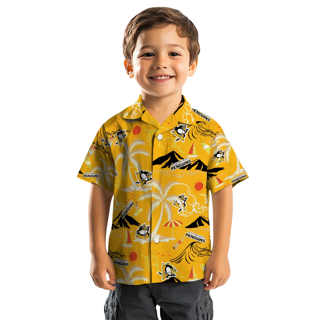 Pittsburgh Penguins Hawaiian Shirt - Palm Tree Island pittsburgh penguins palm tree island yellow hawaiian shirts top rated