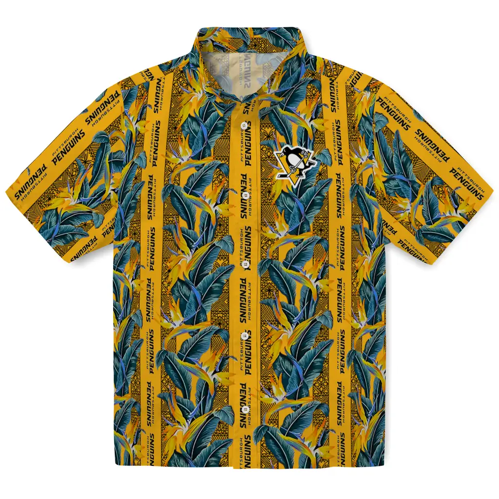 Pittsburgh Penguins Hawaiian Shirt - Paradise Vines pittsburgh penguins paradise vines yellow hawaiian shirts best selling