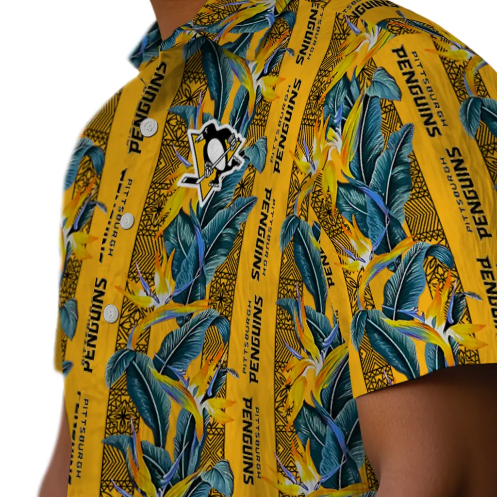 Pittsburgh Penguins Hawaiian Shirt - Paradise Vines pittsburgh penguins paradise vines yellow hawaiian shirts trendy