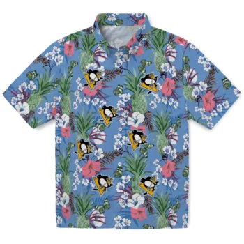 pittsburgh penguins pineapple bouquet best sky blue hawaiian shirts best selling