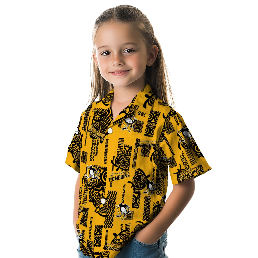 Pittsburgh Penguins Hawaiian Shirt - Turtle Lines pittsburgh penguins turtle lines yellow hawaiian shirts premium grade