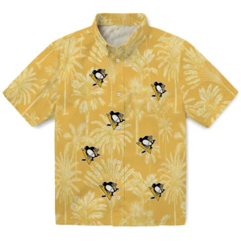 pittsburgh penguins palm shadows yellow hawaiian shirts best selling