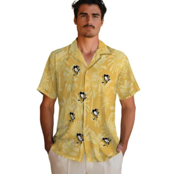 pittsburgh penguins palm shadows yellow hawaiian shirts fashion forward