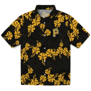pittsburgh pirates hibiscus petals black hawaiian shirts best selling
