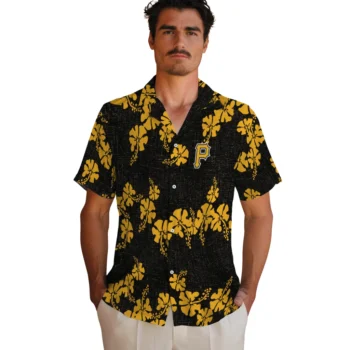 pittsburgh pirates hibiscus petals black hawaiian shirts fashion forward