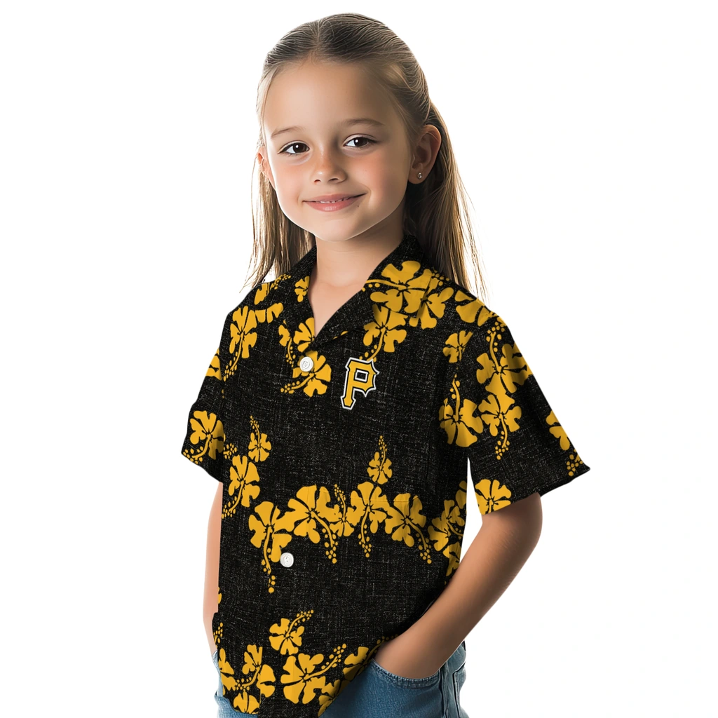 Pittsburgh Pirates Hawaiian Shirt - 50th State Flower pittsburgh pirates hibiscus petals black hawaiian shirts premium grade