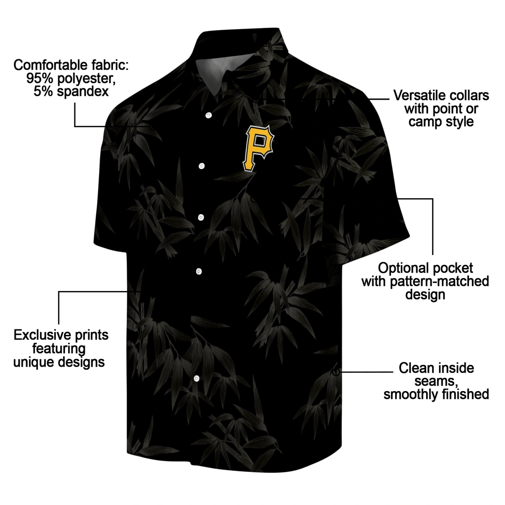 Pittsburgh Pirates Hawaiian Shirt - Bamboo Branches pittsburgh pirates bamboo branches black hawaiian shirts new arrival