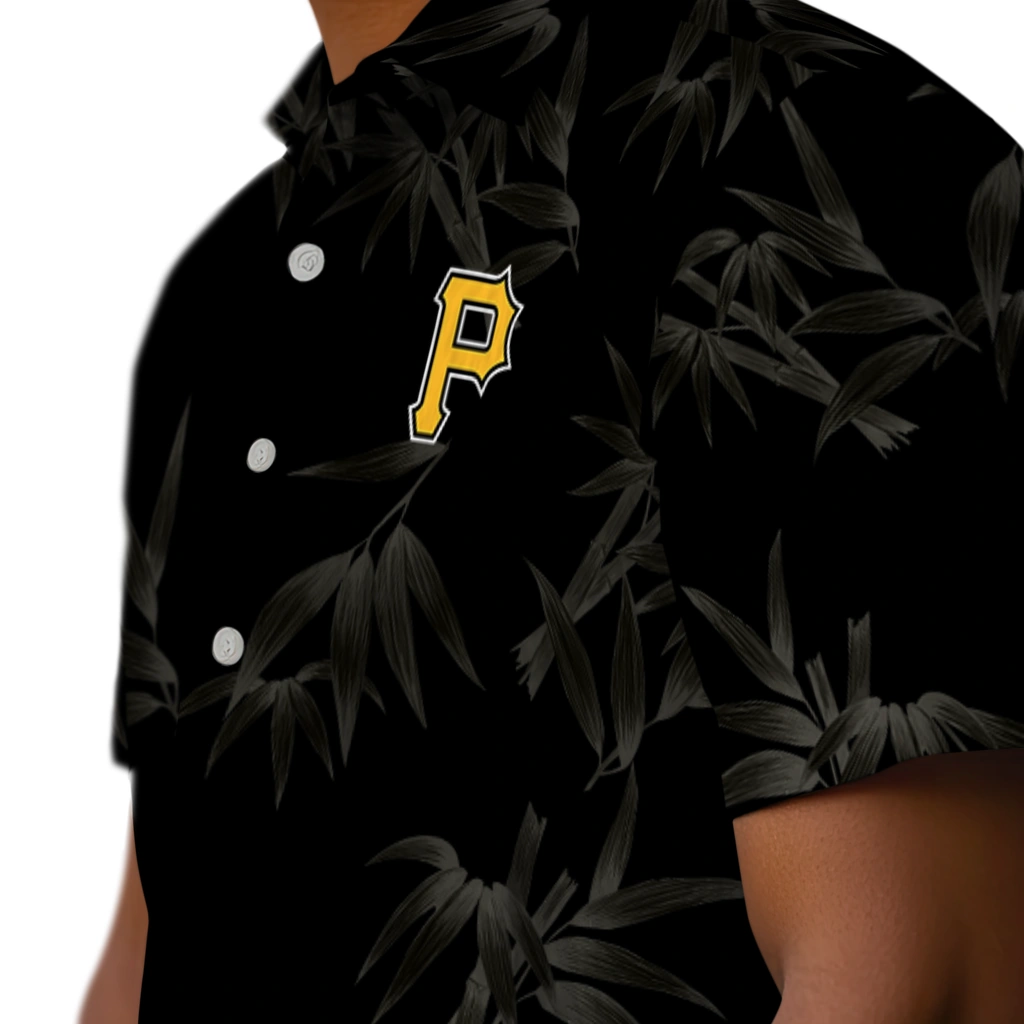 Pittsburgh Pirates Hawaiian Shirt - Bamboo Branches pittsburgh pirates bamboo branches black hawaiian shirts trendy