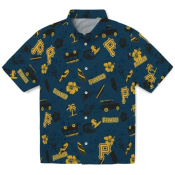 pittsburgh pirates beach vibe navy hawaiian shirts best selling