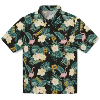 pittsburgh pirates flamingo palms black hawaiian shirts best selling