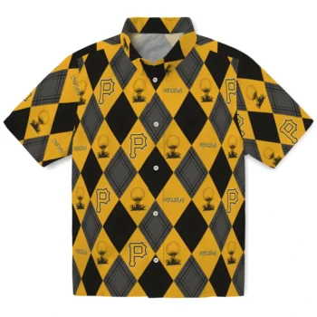 pittsburgh pirates balloon plaid black hawaiian shirts best selling