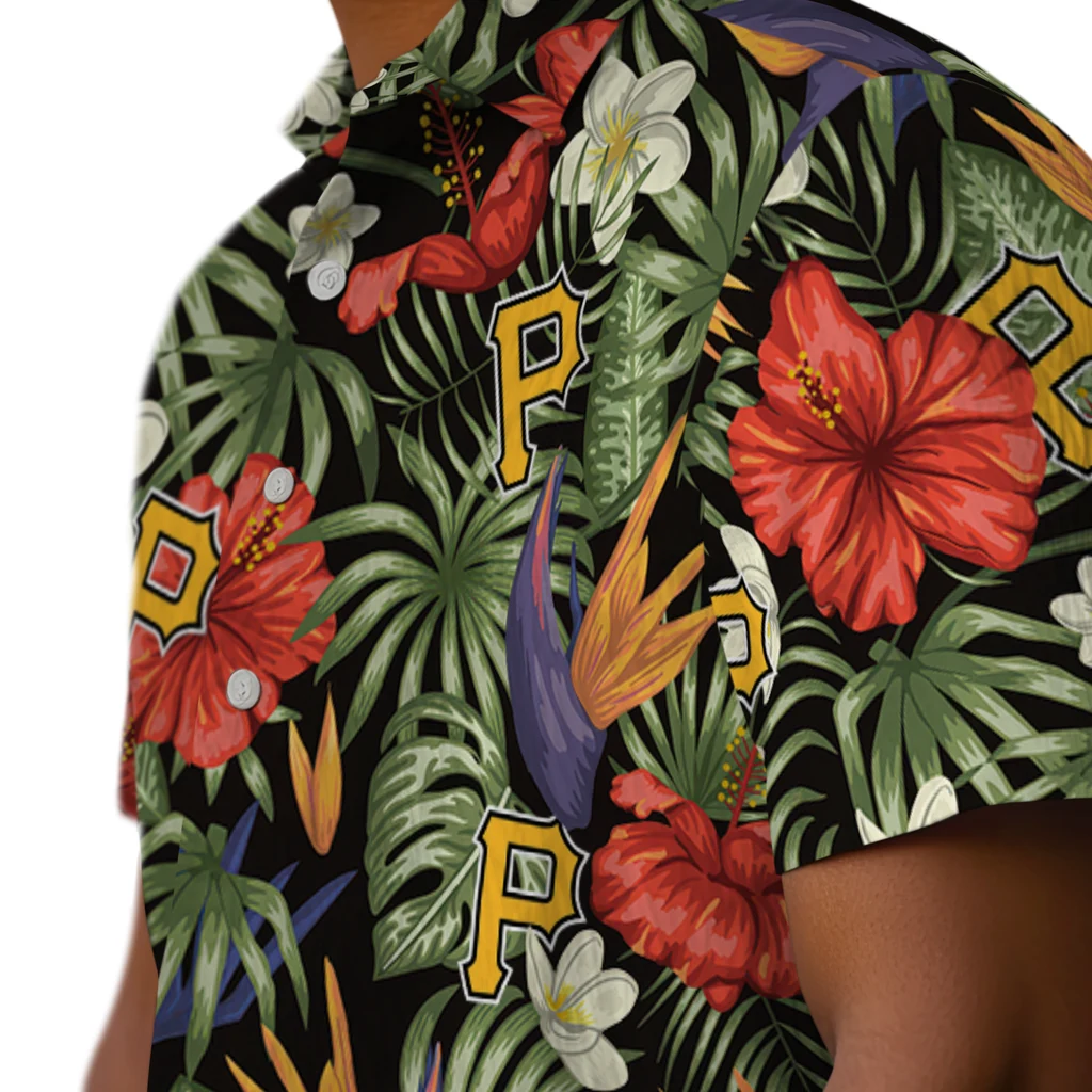 Pittsburgh Pirates Hawaiian Shirt - Hawaii Floral Hibiscus pittsburgh pirates hibiscus bird hawaiian shirts trendy