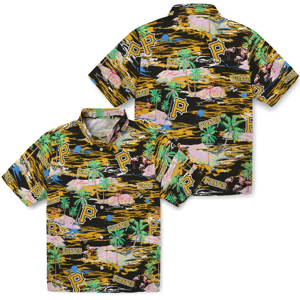 Pittsburgh Pirates Hawaiian Shirt - Hawaii Island pittsburgh pirates flamingo retreat black hawaiian shirts high quality