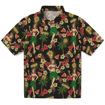 pittsburgh pirates hawaiian girls design black hawaiian shirts best selling