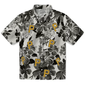 pittsburgh pirates hibiscus arrangement black hawaiian shirts best selling