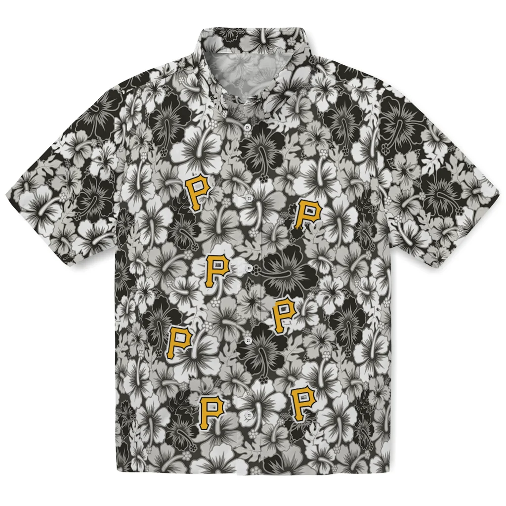 Pittsburgh Pirates Hawaiian Shirt - Hibiscus Blooms pittsburgh pirates hibiscus blooms black hawaiian shirts best selling