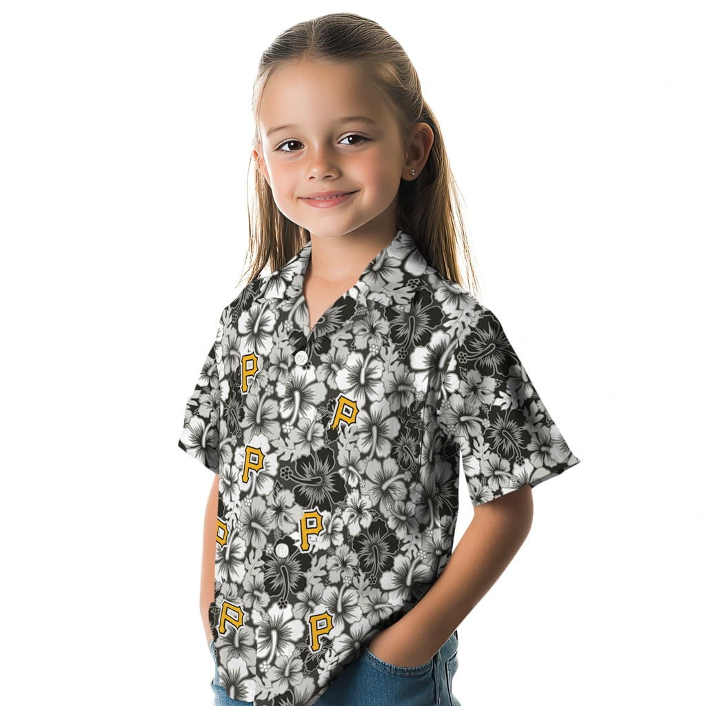 Pittsburgh Pirates Hawaiian Shirt - Hibiscus Blooms pittsburgh pirates hibiscus blooms black hawaiian shirts premium grade