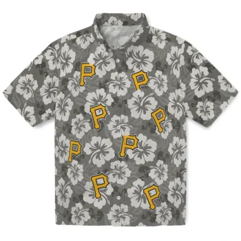 pittsburgh pirates hibiscus cluster black hawaiian shirts best selling