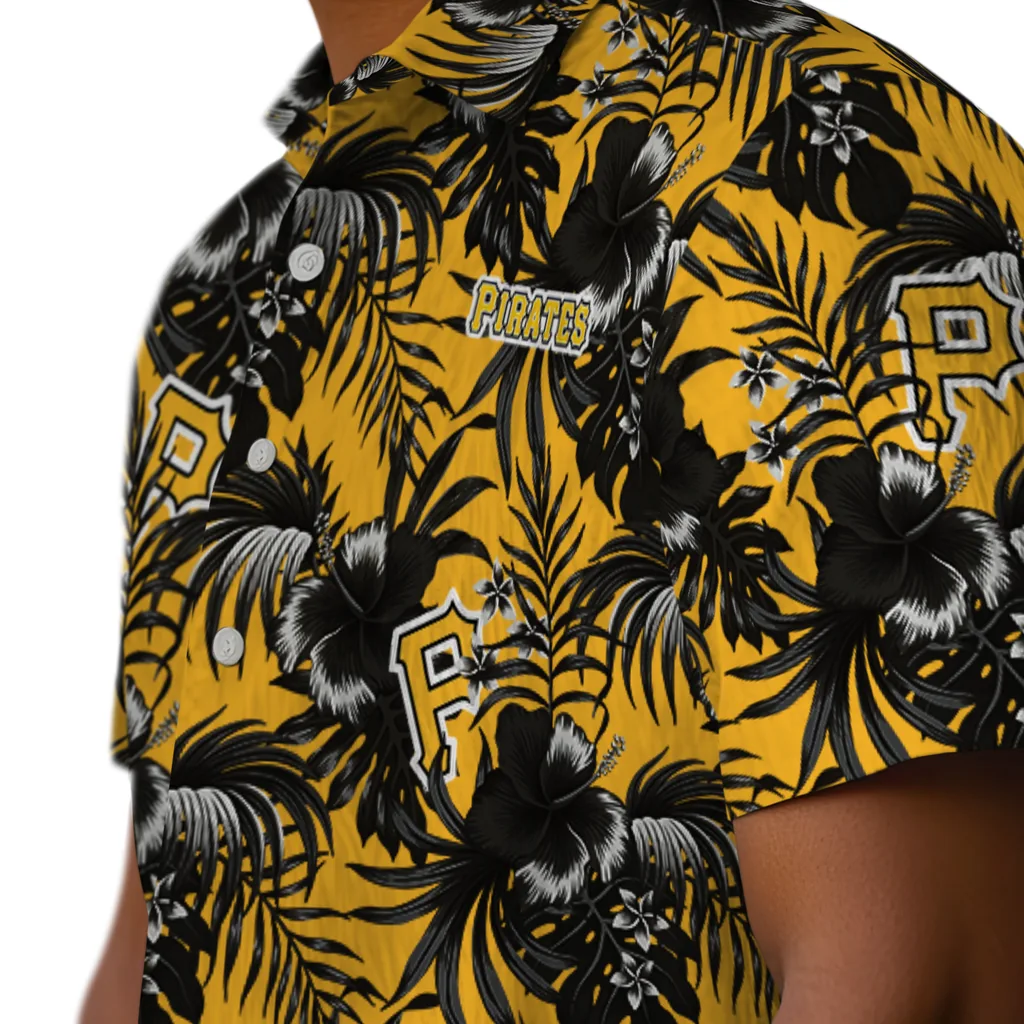 Pittsburgh Pirates Hawaiian Shirt - Hibiscus Exotic pittsburgh pirates hibiscus exotic black hawaiian shirts trendy