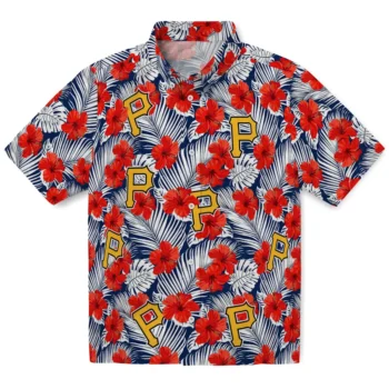 pittsburgh pirates hibiscus fiesta red royal blue hawaiian shirts best selling