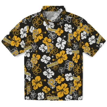 pittsburgh pirates hibiscus bloom black hawaiian shirts best selling