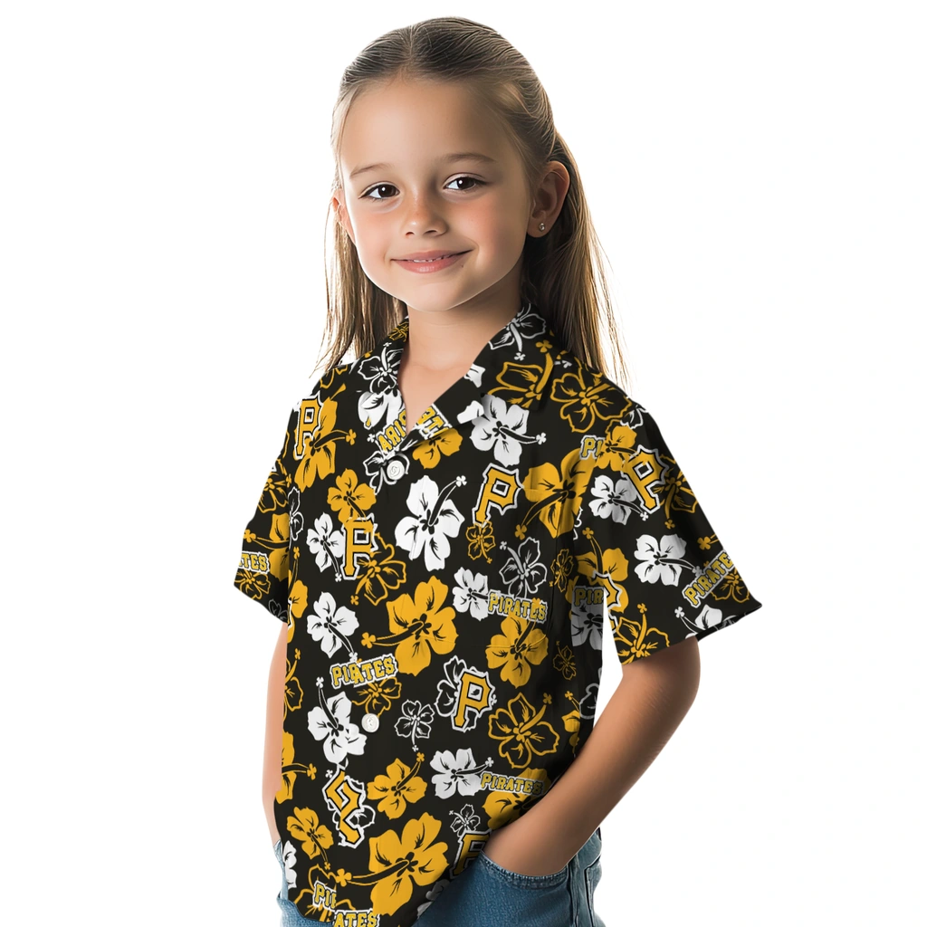 Pittsburgh Pirates Hawaiian Shirt - Hibiscus Flower Design pittsburgh pirates hibiscus bloom black hawaiian shirts premium grade