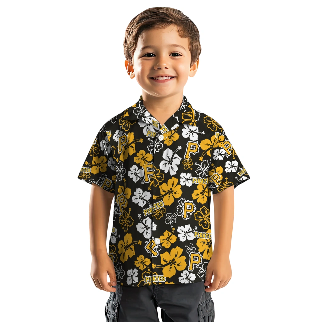 Pittsburgh Pirates Hawaiian Shirt - Hibiscus Flower Design pittsburgh pirates hibiscus bloom black hawaiian shirts top rated
