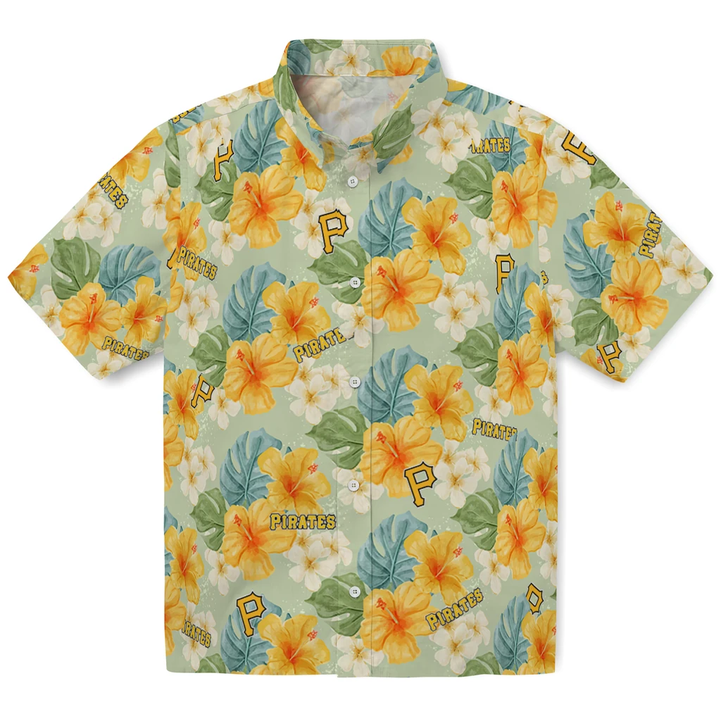 Pittsburgh Pirates Hawaiian Shirt - Hibiscus Mood pittsburgh pirates hibiscus mood pale lime yellow hawaiian shirts best selling