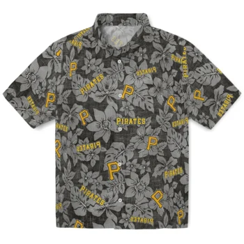 pittsburgh pirates hibiscus oasis black hawaiian shirts best selling