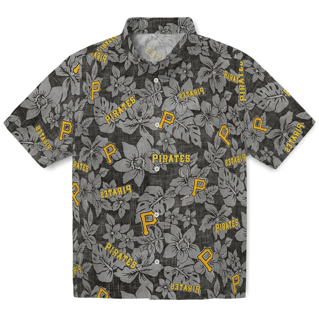 Pittsburgh Pirates Hawaiian Shirt - Hibiscus Oasis pittsburgh pirates hibiscus oasis black hawaiian shirts best selling